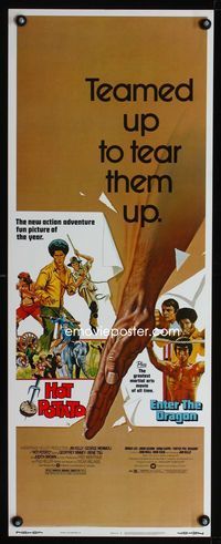 1q322 HOT POTATO/ENTER THE DRAGON insert '76 Bruce Lee & Jim Kelly are teamed up to tear them up!