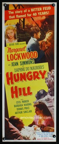 1q333 HUNGRY HILL insert movie poster R53 Margaret Lockwood, Jean Simmons, Daphne Du Maurier