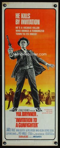 1q354 INVITATION TO A GUNFIGHTER insert '64 vicious killer Yul Brynner brings a town to its knees!
