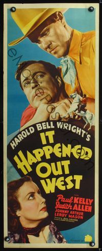 1q357 IT HAPPENED OUT WEST insert movie poster '37 Paul Kelly, Judith Allen, Harold Bell Wright