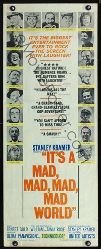 1q358 IT'S A MAD, MAD, MAD, MAD WORLD insert poster '64 photo portraits of almost all cast members!