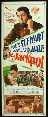 1q361 JACKPOT insert movie poster '50 great image of James Stewart on phone, Barbara Hale