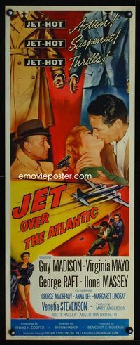1q366 JET OVER THE ATLANTIC insert '59 Guy Madison, Virginia Mayo, George Raft, panic in the skies!