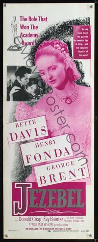 1q369 JEZEBEL insert movie poster R56 Bette Davis is the girl with the sweetest lips, Henry Fonda