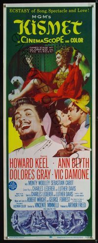 1q384 KISMET insert movie poster '56 Howard Keel, Ann Blyth, ecstasy of song, spectacle & love!