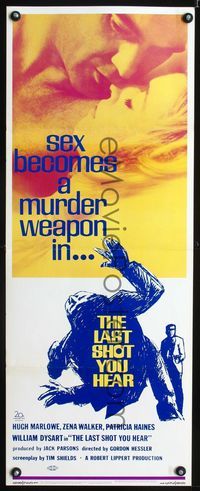 1q394 LAST SHOT YOU HEAR insert movie poster '68 sex becomes a murder weapon!