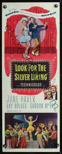 1q413 LOOK FOR THE SILVER LINING insert movie poster '49 June Haver, Ray Bolger, Gordon MacRae