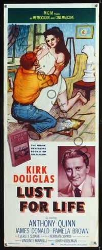 1q420 LUST FOR LIFE insert movie poster '62 Kirk Douglas as artist Vincent Van Gogh!