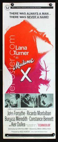 1q422 MADAME X insert movie poster '66 sexy Lana Turner always had a man, but never a name!