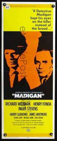 1q423 MADIGAN insert movie poster '68 Richard Widmark, Henry Fonda, sexy image!