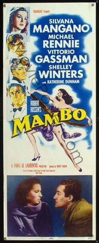 1q426 MAMBO insert movie poster '54 Michael Rennie, sexy Silvana Mangano, cool art of top stars!