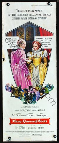 1q433 MARY QUEEN OF SCOTS insert movie poster '72 art of Vanessa Redgrave by