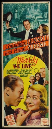1q436 MERRILY WE LIVE insert movie poster '38 Constance Bennett, Brian Aherne