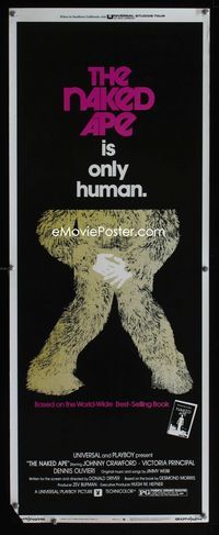 1q449 NAKED APE insert movie poster '73 Desmond Morris by Hugh Hefner!