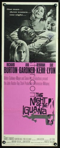 1q452 NIGHT OF THE IGUANA insert poster '64 Richard Burton, Ava Gardner, Sue Lyon, Deborah Kerr