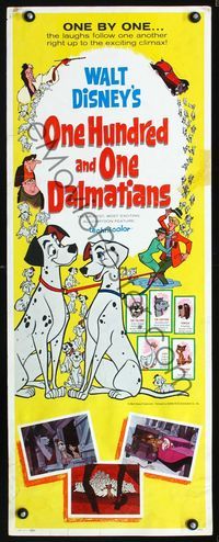 1q461 ONE HUNDRED & ONE DALMATIANS insert movie poster '61 most classic Walt Disney canine movie!