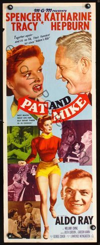 1q473 PAT & MIKE insert poster '52 Not much meat on Katharine Hepburn but what there is, is choice!