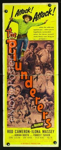 1q480 PLUNDERERS insert movie poster '48 Rod Cameron, Ilona Massey, cool cast montage art!