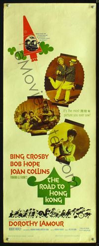 1q508 ROAD TO HONG KONG insert movie poster '62 Bob Hope, Bing Crosby, Joan Collins, Dorothy Lamour