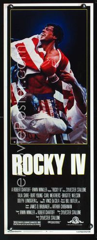 1q513 ROCKY IV insert movie poster '85 Sylvester Stallone, Dolph Lundgren, boxing!