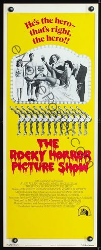 1q512 ROCKY HORROR PICTURE SHOW int'l insert movie poster '75 great image of Tim Curry's sexy legs!