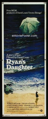 1q517 RYAN'S DAUGHTER insert movie poster '70 David Lean, Sarah Miles, Lesset beach art!