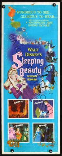1q541 SLEEPING BEAUTY insert movie poster '59 Walt Disney cartoon fantasy classic!