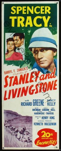 1q553 STANLEY & LIVINGSTONE insert movie poster R47 Spencer Tracy in Africa!