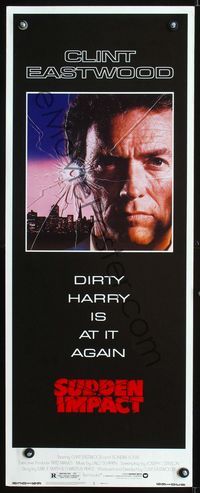 1q563 SUDDEN IMPACT insert movie poster '83 Clint Eastwood is at it again as Dirty Harry!