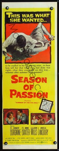 1q567 SUMMER OF THE 17th DOLL insert '60 Anne Baxter, John Mills, Angela Lansbury,Season of Passion