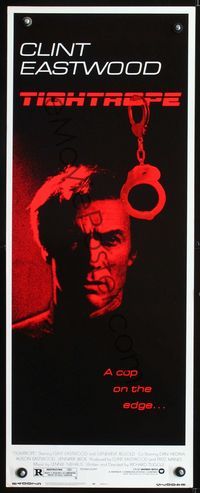1q589 TIGHTROPE insert movie poster '84 Clint Eastwood is a cop on the edge, cool handcuff image!