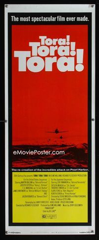 1q595 TORA TORA TORA insert poster '70 the re-creation of the incredible attack on Pearl Harbor!