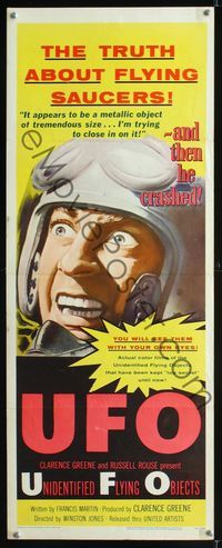 1q604 UFO insert movie poster '56 the truth about unidentified flying objects & flying saucers!