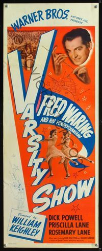 1q611 VARSITY SHOW insert poster R42 Fred Waring and His Pennsylvanians, Priscilla & Rosemary Lane!