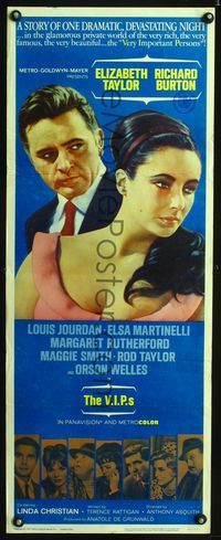 1q609 V.I.P.S insert movie poster '63 close up of sexy Elizabeth Taylor & Richard Burton!