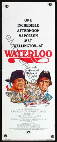 1q623 WATERLOO insert movie poster '70 great artwork of Rod Steiger as Napoleon Bonaparte!