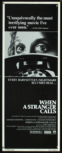1q633 WHEN A STRANGER CALLS insert movie poster '79 every babysitter's nightmare becomes real!
