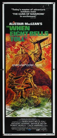 1q634 WHEN EIGHT BELLS TOLL insert movie poster '71 Alistair MacLean, cool artwork!