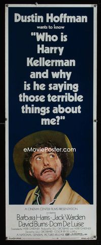 1q637 WHO IS HARRY KELLERMAN insert movie poster '71 Dustin Hoffman wants to know!