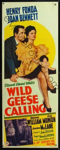 1q642 WILD GEESE CALLING insert movie poster '41 great portrait of Henry Fonda & sexy Joan Bennett!