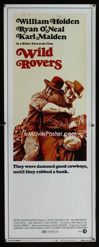 1q643 WILD ROVERS insert movie poster '71 William Holden, Ryan O'Neal, Blake Edwards