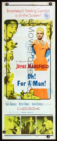 1q644 WILL SUCCESS SPOIL ROCK HUNTER insert poster '57 super sexy Jayne Mansfield, Oh! For A Man!