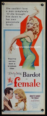 1q647 WOMAN LIKE SATAN insert '59 Female, you've never met a woman like sexiest Brigitte Bardot!