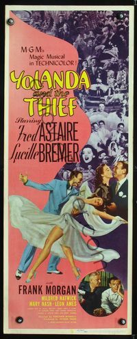 1q653 YOLANDA & THE THIEF insert movie poster '45 Fred Astaire dances with sexy Lucille Bremer!