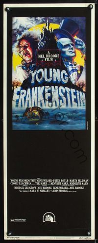 1q655 YOUNG FRANKENSTEIN insert movie poster '74 Mel Brooks, Gene Wilder, Peter Boyle, great art!