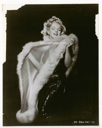 1r070 MARILYN MONROE 7.25x9.25 movie still '50s wearing sexiest sequined gown with sheer fur cape!