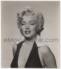 1r069 MARILYN MONROE 7.5x8.75 movie still '50s head & shoulders close up in plunging neckline dress!