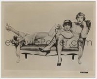 1r120 SOME LIKE IT HOT special artwork 8x10 '59 Tony Curtis & Jack Lemmon reclining on sofa in drag!