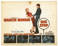 1r040 BUS STOP movie title lobby card '56 great image of sexy Marilyn Monroe & Don Murray!
