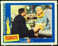 1r044 MARILYN movie lobby card #1 '63 great close up of sexy Monroe on couch in fur-lined dress!